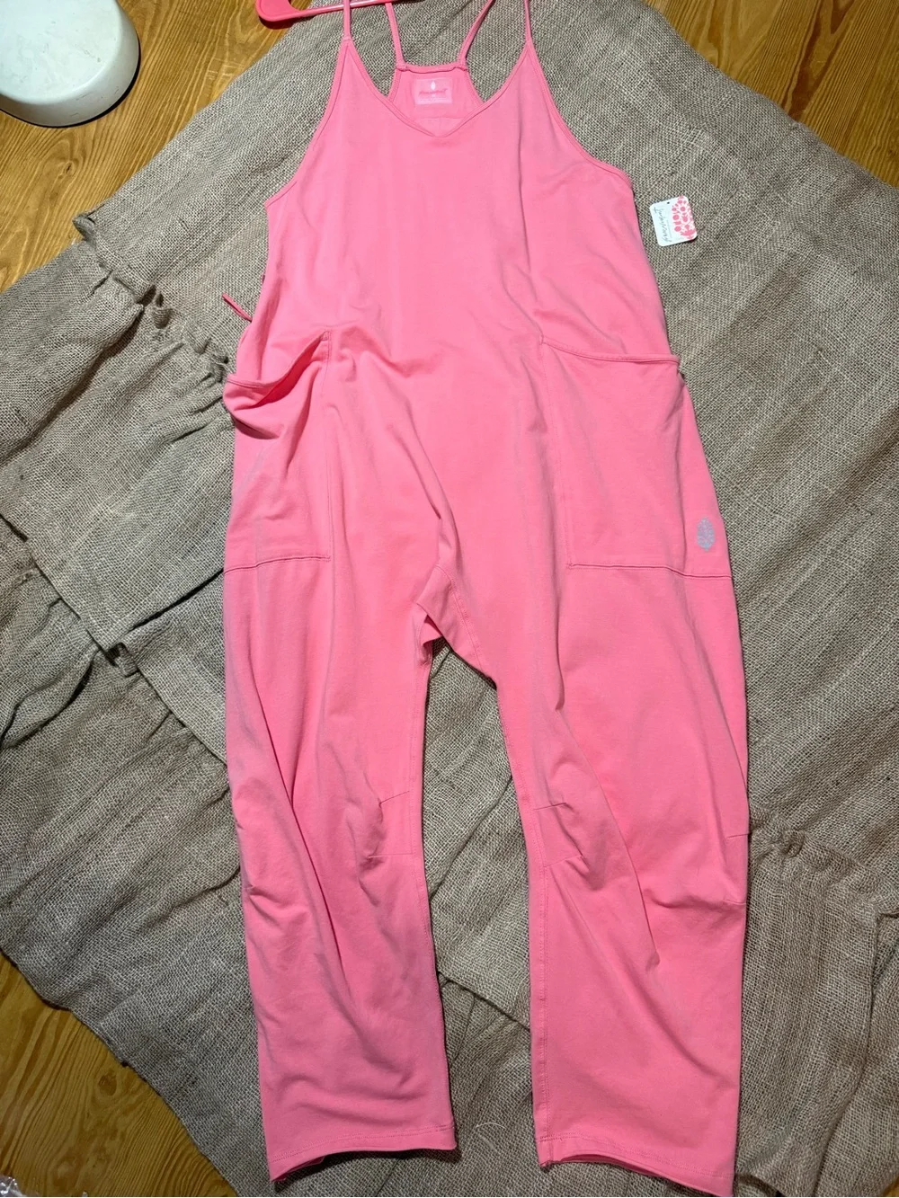 Free People Coral Pink Loose-Fit Onesie Jumpsuit